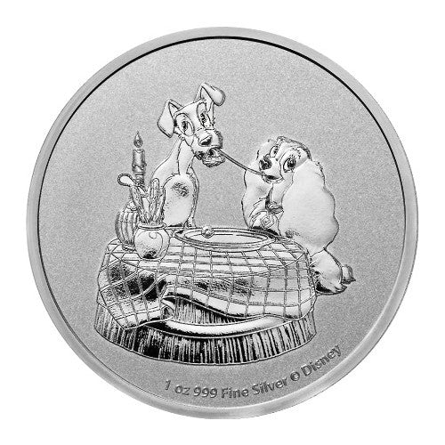 2022 Lady and the Tramp Disney - 1oz Pure Silver Bullion Coin