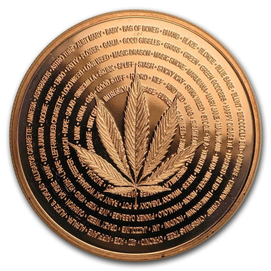 1 oz Copper Round Cannabis (Nature's Holiday)