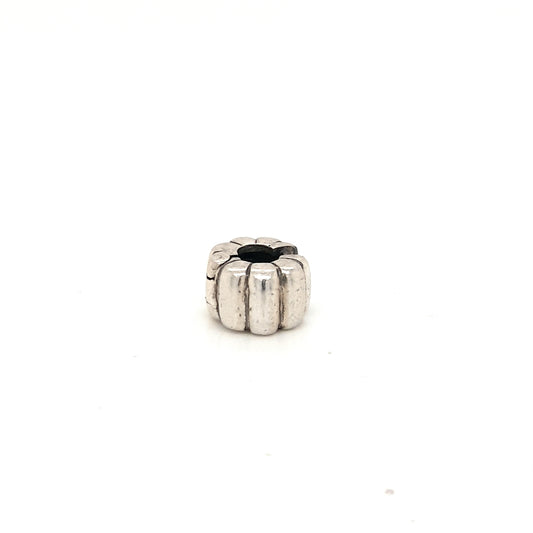 925 Silver Pandora Ridged Clasp Charm Approx 2.1g Preowned