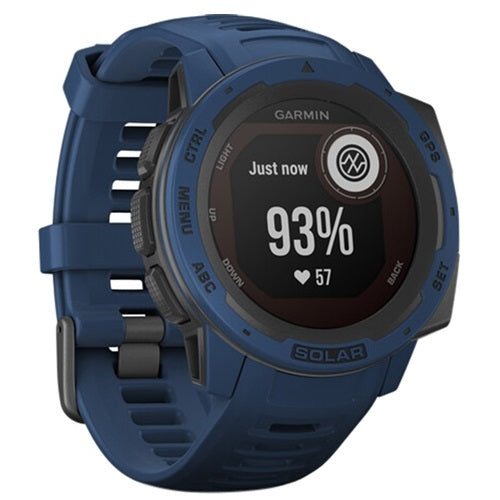 Garmin Instinct Solar Rugged GPS Smartwatch Tidal Blue Grade B Preowned