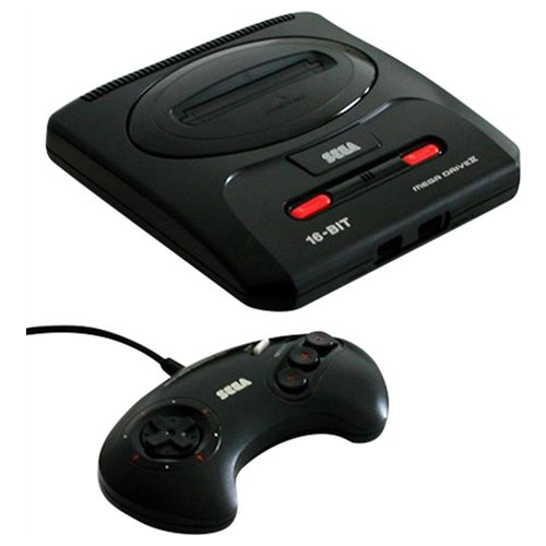 Sega Mega Drive 2 16Bit Console Black With Two Controllers Unboxed Preowned